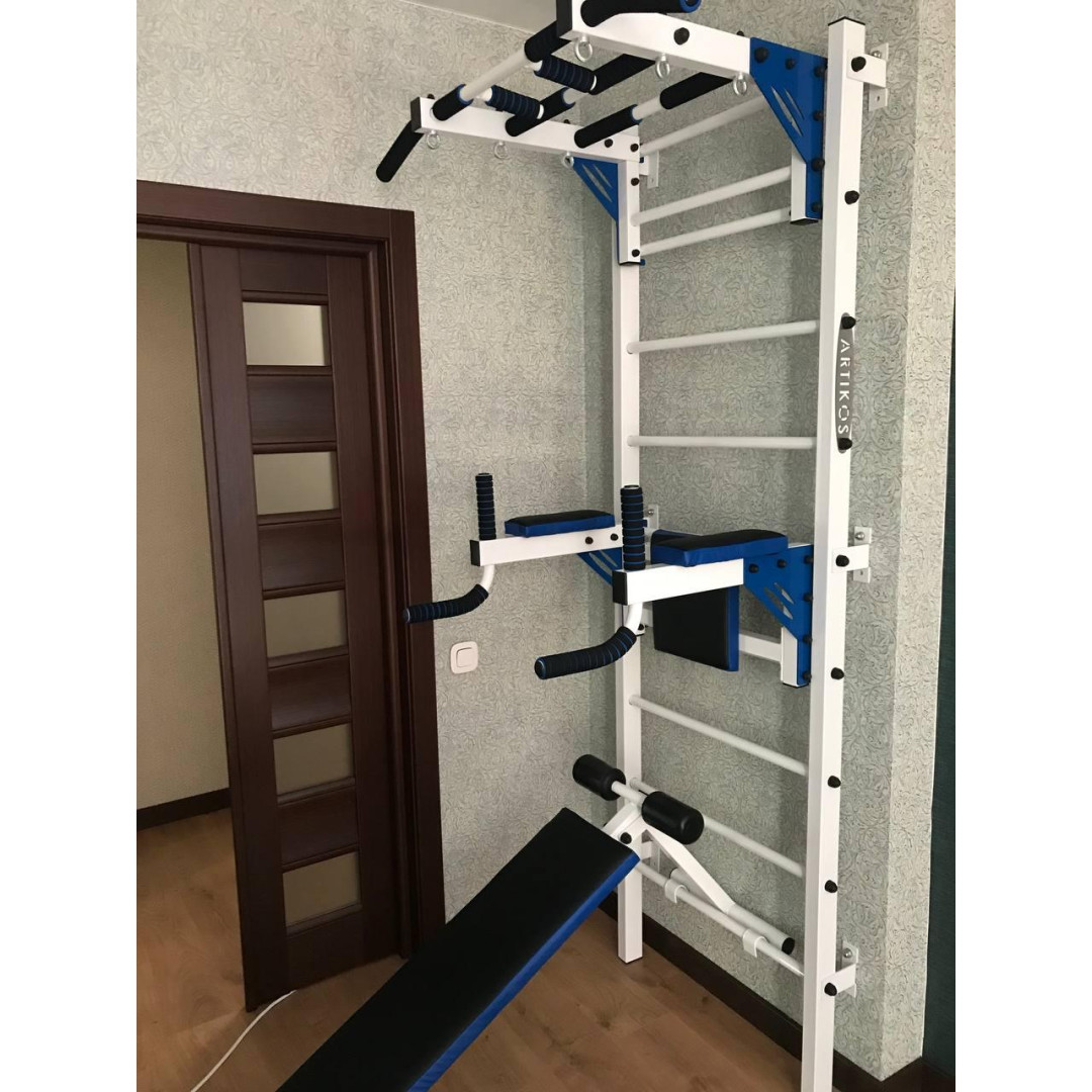 Шведська стінка біло-синя