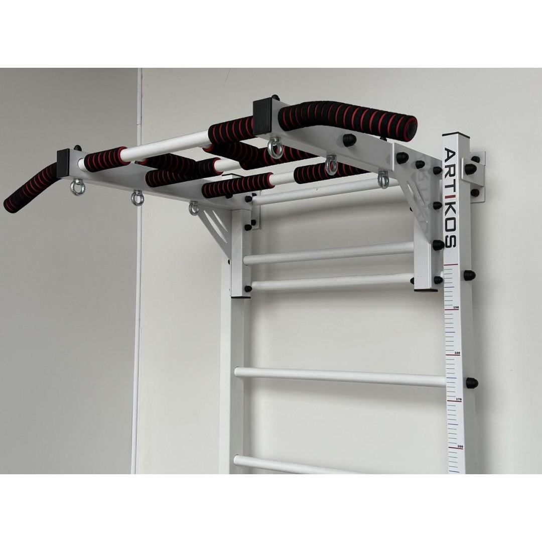 Шведська стінка з турніком і брусами біла Artikos 