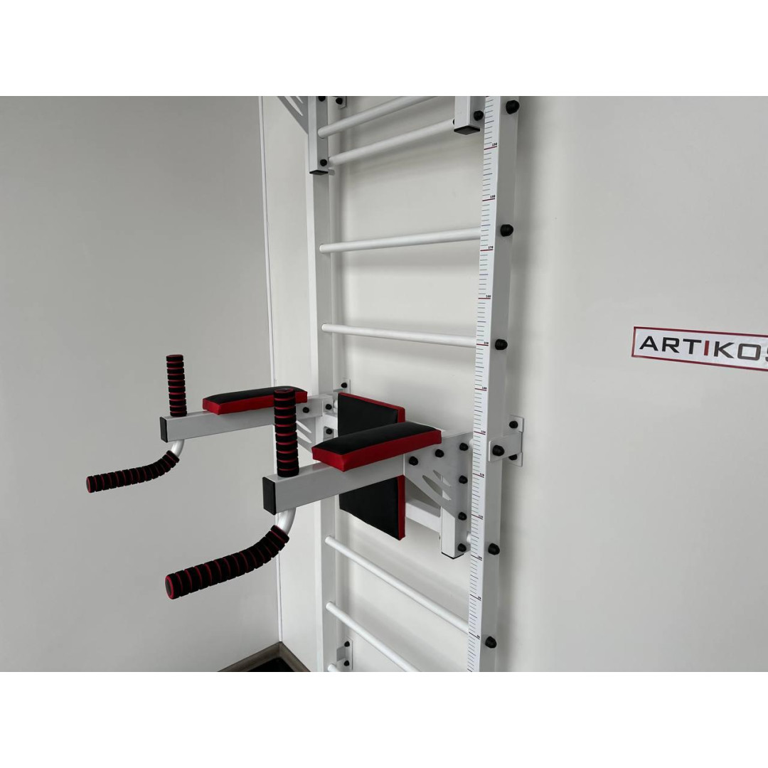 Шведська стінка з турніком і брусами біла Artikos 