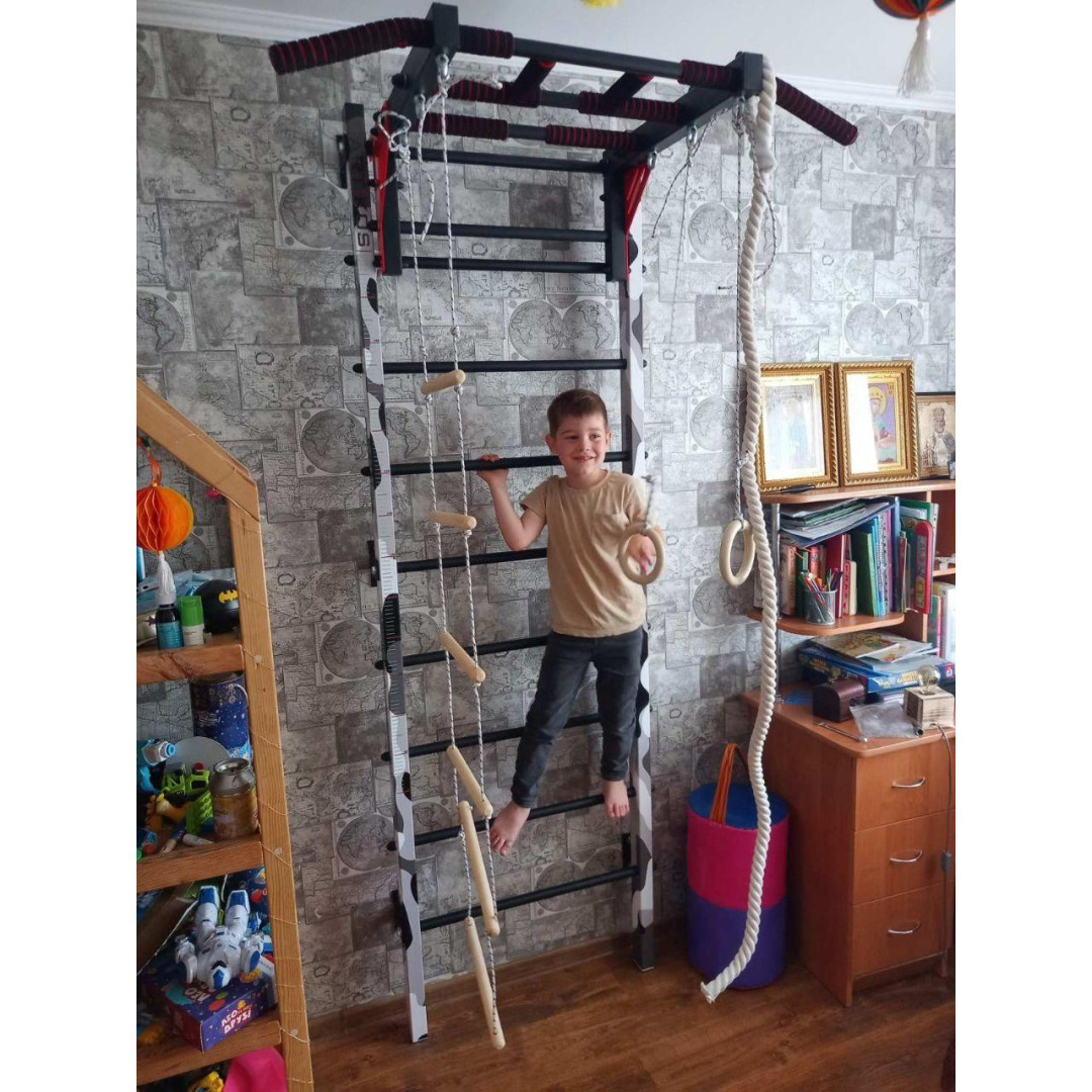 Шведська стінка мілітарі з дитячим набором та матом