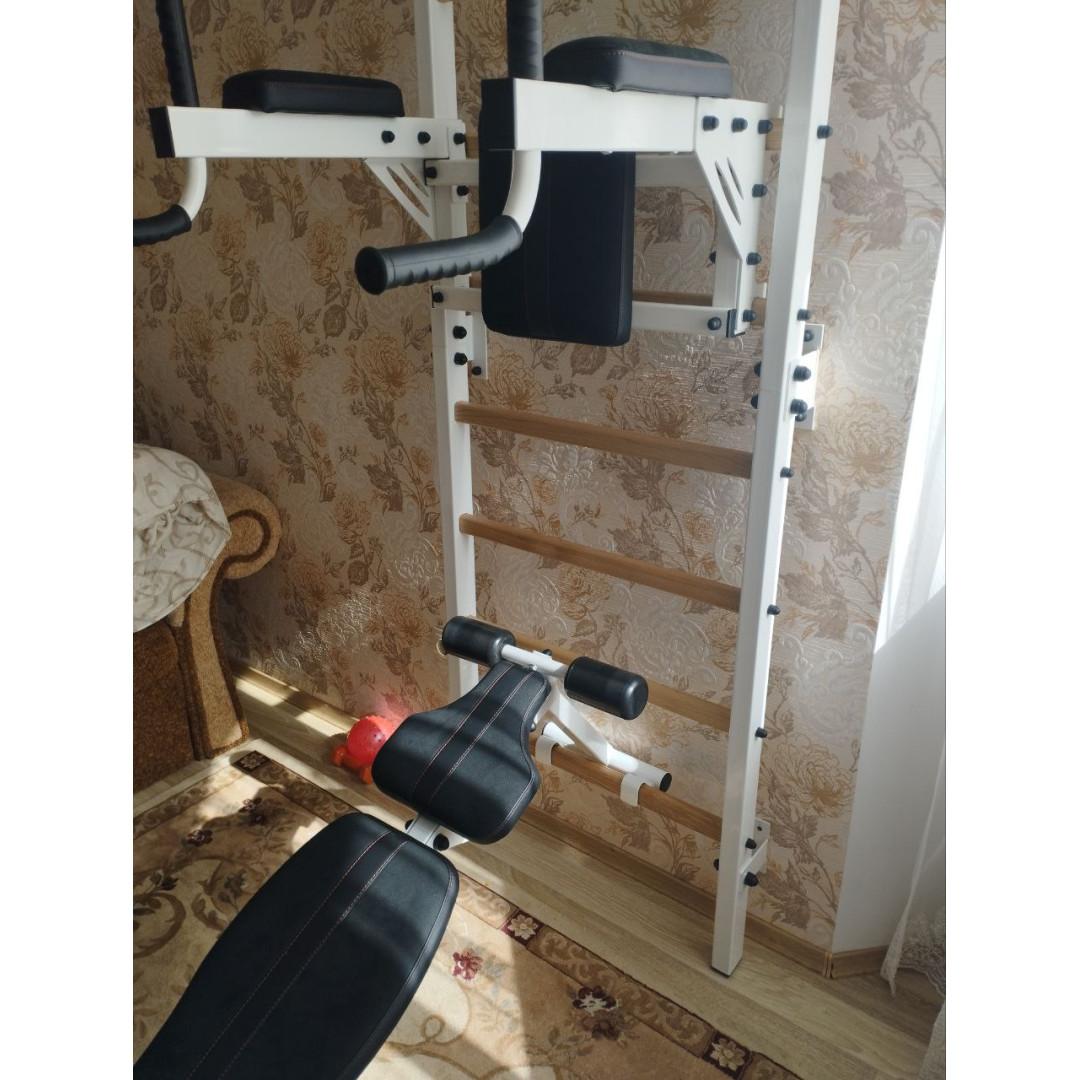 Шведська стінка з турніком чорно-біла Artikos PREMIUM