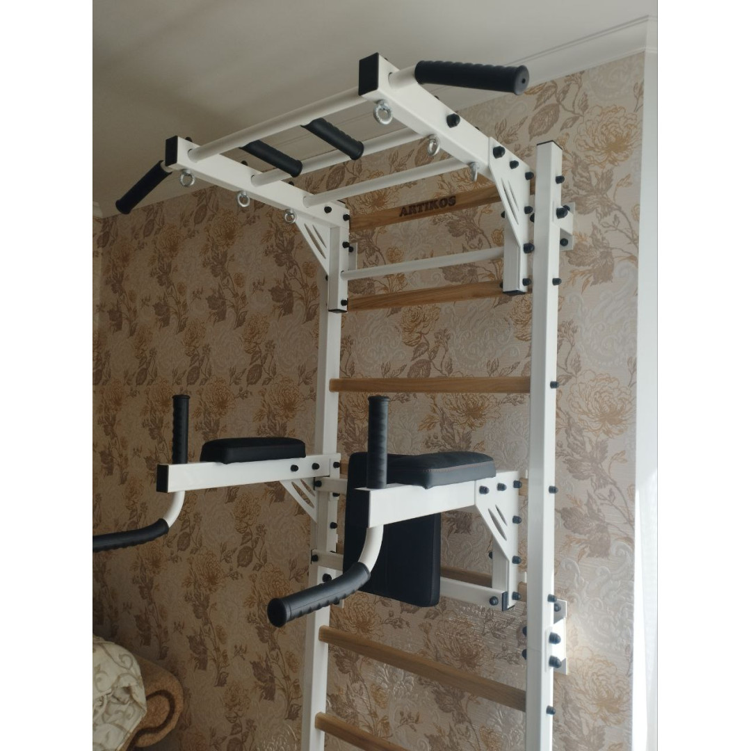 Шведська стінка з турніком чорно-біла Artikos PREMIUM